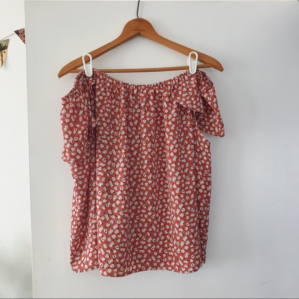 Orange Off-the-Shoulder Top - Picture 2 of 4